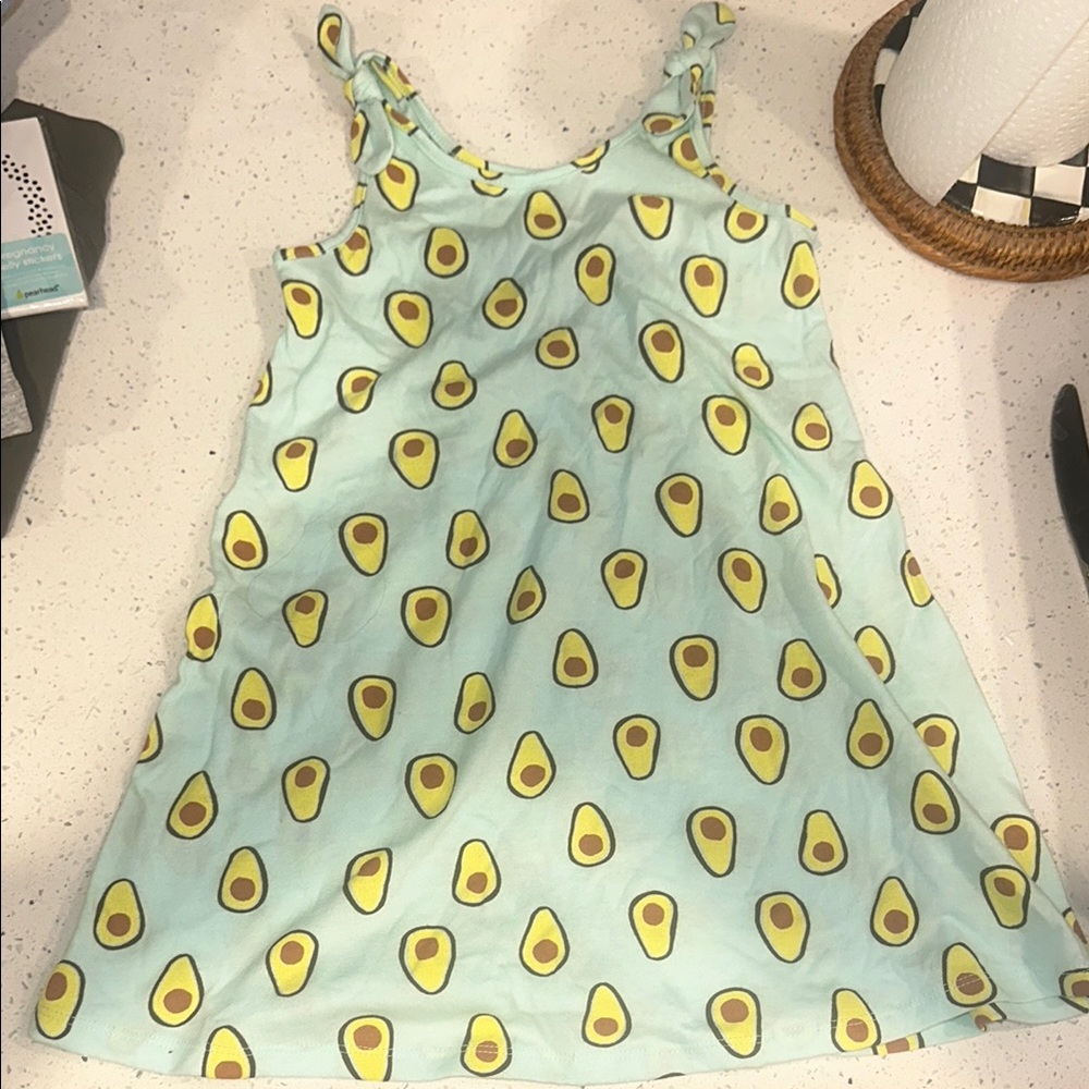 NWT GIRLS 4/5 XS Avocado Print Sleeveless Dress